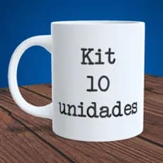 Kit 10 canecas cerâmica 325ML personalizadas - Escolha Entre Nossas Artes ou Envie a Sua