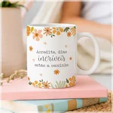 Caneca de cerâmica | Fé Personalizada | Caneca Cristã com Frase Motivacional | Presente Religioso