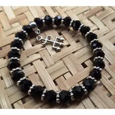 PULSEIRA DE PROTEÇÃO EXÚ ( PRETO CRISTAL ) UNISEX
