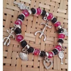 PULSEIRA DE PROTEÇÃO CRISTAL 8MM POMBA GIRA MENINA , POMBA GIRA ROSINHA , POMBA GIRA 7 ROSAS
