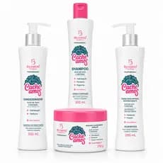 Kit Completo Profissional Cabelo Cacheados Ondulados Mais Volume Mais Brilho Tratamento de Salão em Casa