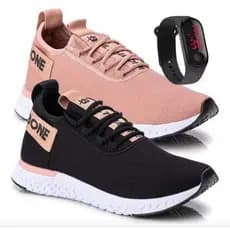 Kit 2 Tênis Feminino Academia Caminhada Treino Corrida Super Confortável + Relógio