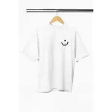 Camiseta T Shirt Feminina Estampada Sorriso Algodão Básica