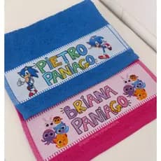 2-UNI Toalhinha Lavabinho Infantil Personalizada com Nome e Tema.