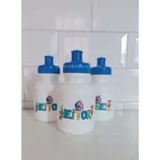 Kit. 3-UNI Garrafa Squeeze 300ML, Personalizada com Nome Infantil E Tema..
