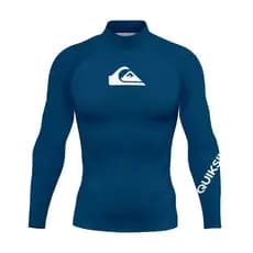 2026 Novo Quiksilver Maiô Masculino Praia UV Proteção Solar Rash Guard Manga Longa Surf Terno Natação Camiseta Roupa De