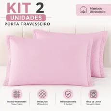 Kit 2 Porta Travesseiro Fronha com Aba Debrum Matelada 170 Fios Toque Macio Premium Várias Cores Disponíveis