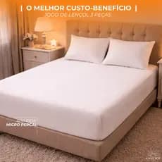 JOGO DE LENÇOL  |  BASIC  |  CASAL  |  3 PEÇAS  |  MICRO PERCAL  |  400 FIOS  |  MACIO  |  CORES