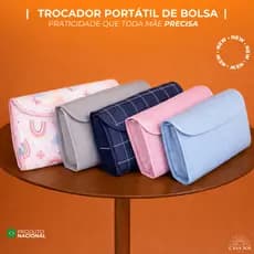 TROCADOR DE BOLSA | TROCADOR PORTÁTIL | ACOLCHOADO |DOBRÁVEL |COM BOLSO | ESTAMPAS E LISOS