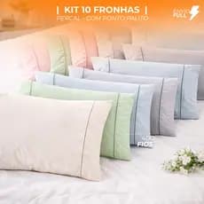 KIT FRONHAS  | 10 PEÇAS  |  PERCAL  |  400 FIOS  | PONTO PALITO  | VARIAS CORES