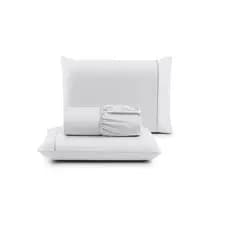 Jogo de Cama Micro Percal Casal Queen 3 Peças Branco