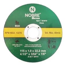 Kit 10 Discos De Corte 4 polegadas Aço 115x1,0x22,2mm - Merco Nobre