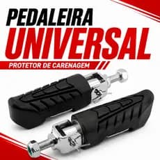 Par Pedaleira Retrátil Reforçada de Protetor Carenagem e Motor Apoio Descanso de Pé Universal Motos