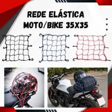 Rede Elástica Moto 35x35 Redinha Aranha para Bagageiro e Capacete