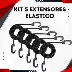 Kit 5 Extensor Elástico 1.5 Metro Corda Elástica para Carga Moto Bicicleta