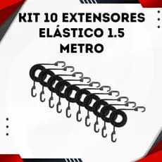 Kit 10 Extensor Elástico 1.5 Metro Corda Elástica para Carga Moto Bicicleta