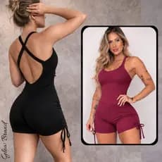 100% Zero Transparência Macaquinho com forro Cordinha } Com Alta Compressão Macacão Fit Macaquitos Fitness Elegante