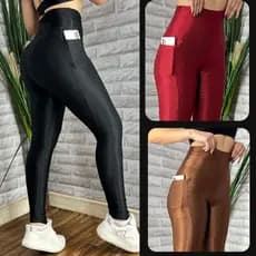 Calças Legging Feminino Fitness } Empina Bumbum 100% Zero Transparência Alta Compreção Roupas De Academia Poliamida