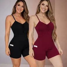 KIT 2 Macaquinho Fitness Feminino forro 100% Zero Transparência }  Alta compressão Leggins Fitness  Macacão Calça Fit