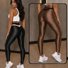 100 % Zero Transparência Calças Legging Fitness Academia Poliamida } Feminina modela Bumbum Skinny  Slim Fit Compreção