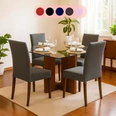 Kit 4 Capa de Cadeira para Mesa Jantar - Super Luxo Malha Gel - Cores Variadas