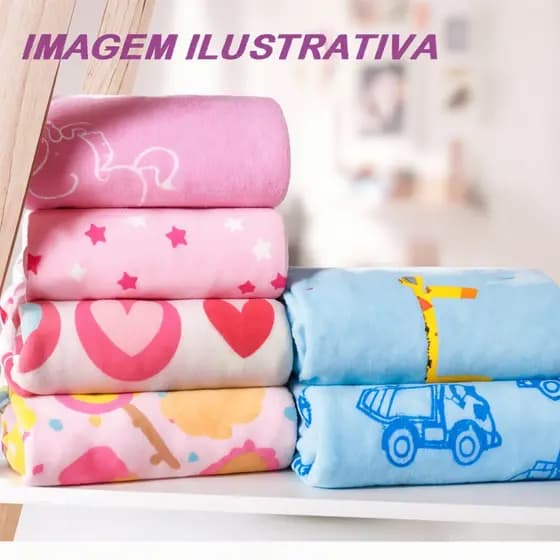 KIT 3 MANTA de bebê Cobertor do Bebe Mantinha Microfibra estampada para Kit maternidade do Recém