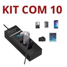 kit com 10- Hub Usb 3.0 4 Portas Expansor Rápido 5 Gbps Alta Velocidade