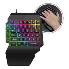 Teclado Semi Mecanico Gamer Single Hand Uma Mão Pc Celular