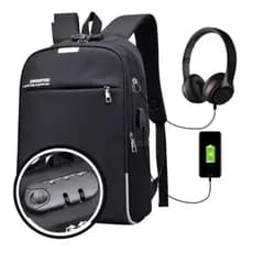 Mochila Masculina E Feminina Para Escolar Viagem Notebook Conjunto USB, Anti-Furto com cadeado