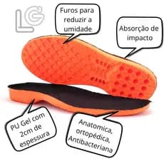 Palmilha em Gel Ortopédica Grossa para Dores nos Pés Esporão LG
