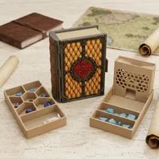 Torre de Dados para RPG - Livro Dracônico da Chama Eterna - Multiuso / Múltiplos Compartimentos