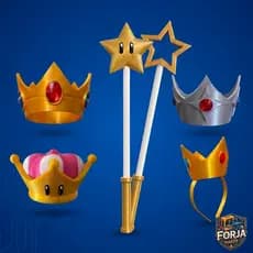 Coroas e Varinhas de Princesas Mario Series – Zelda, Peach, Daisy e Rosalina – Cosplay e Fantasia Infantil