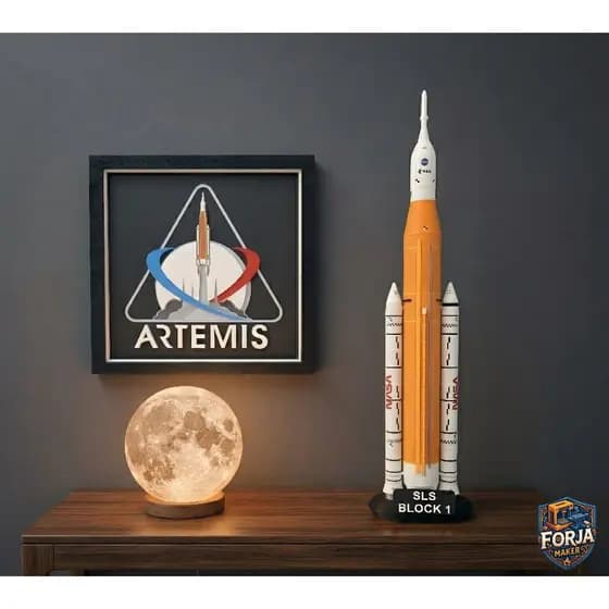 Réplica do Foguete - Artemis II - SLS Block 1 (50 CM de Comprimento)