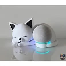 Base Suporte Premium Alexa Echo Dot 3, 4, 5 e Echo Pop  - Gato Adormecido (28 Cm)