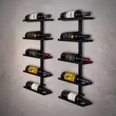 Kit 2 Adegas Mini Bar Suporte de Parede Para 10 Garrafas de Vinhos com Kit Para Instalação