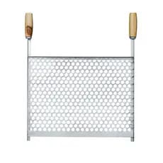 Grelha de Aço Para Churrasco 50x40 Tela Moeda Churrasqueira Com Cabo