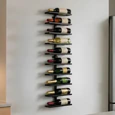 Suporte de Vinhos Para Organizar Garrafas Adega Suspensa Preta