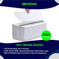 4000 folhas Papel Toalha Interfolha Branco 20cm x 21cm Alta Absorção e Maciez