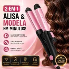 MODELADOR DE CACHOS CABELO FRIZZ 2 EM 1 CHAPINHA 30W ESQUENTA RÁPIDO CABELOS CACHEADOS ALISA