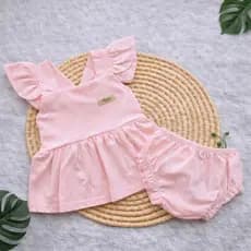 Conjunto Romper Bebe Menina Saia Tapa Fralda Tematico Mesversário Passeio Banho de Sol