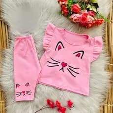 Conjunto Bebe Menina Gatinha Fashion Banho de Sol Passeio Short Saia Verão
