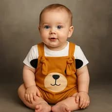 Jardineira Conjunto Romper Bebe Menino Boyzinho Style Ursinho Fashion Passeio 3 a 6 Meses