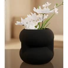 Vaso Decorativo Moderno Orgânico para Sala | Cachepot Texturizado EcoDesign em Plástico Reciclado