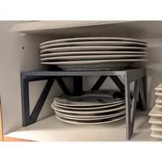 Prateleira Organizadora de Armário - Suporte para Pratos, Copos e Mantimentos Cozinha(Branco/Preto)