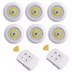6/9/12 Pcs Lampada Luminaria Led Spot Sem Fio Controle Remoto Luz LED.
