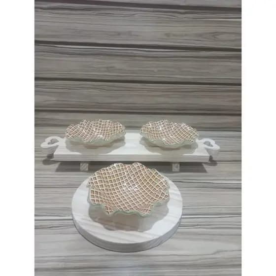 KIT COM 3 BOWL DE VIDRO TEMÁTICO CASQUINHA DE SORVETE | TAM.: 14X3CM | CASA E DECORAÇÃO | SOBREMESA | LOUÇAS | TIGELAS