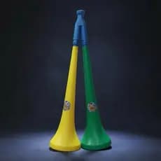 Buzinaço Dose Dupla Do Brasil | 50cm | Verde E Amarelo | Corneta, Vuvuzela, Apito, Buzina, Copa Do Mundo, Jogos, Bandeir