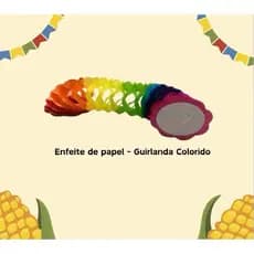 Guirlanda Junina Colorida | Unidade | 2 Metros E 90Cm | Material: Papel | São João, Decoração De Festa, Enfeite De Teto