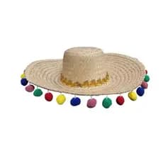 Chapéu De Palha Mexicano Com Bolinhas Coloridas | Festa Junina, Decoração, Enfeite, Cartola, Unidade, São João, Fantasia