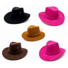 Chapéu Cowboy Adulto | Material: Courino Peluciado | Boiadeira, Roça, Fazenda, Fantasia, São João, Festa Junina, Country